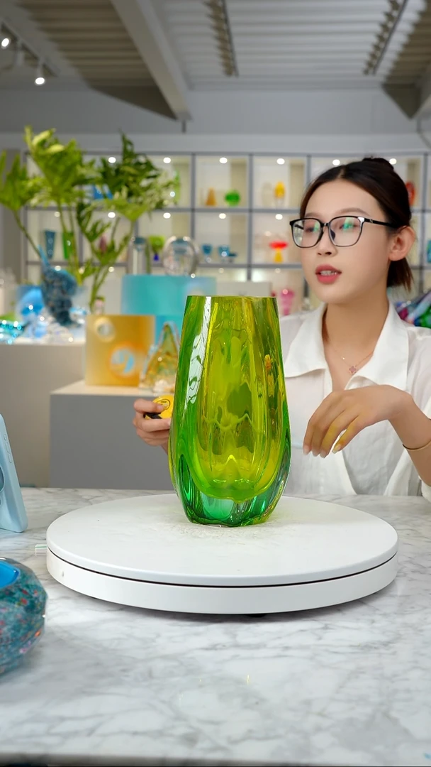 琉璃法*黄绿设计款花瓶