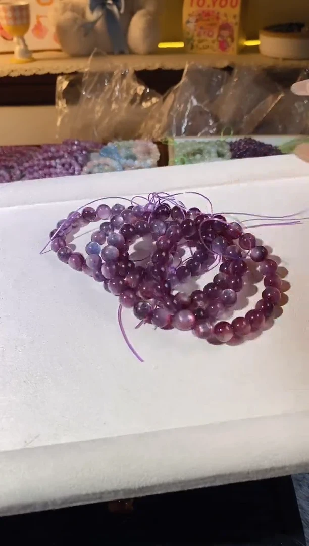 【闪购商品】水晶手串未镶嵌紫锂云母卡9