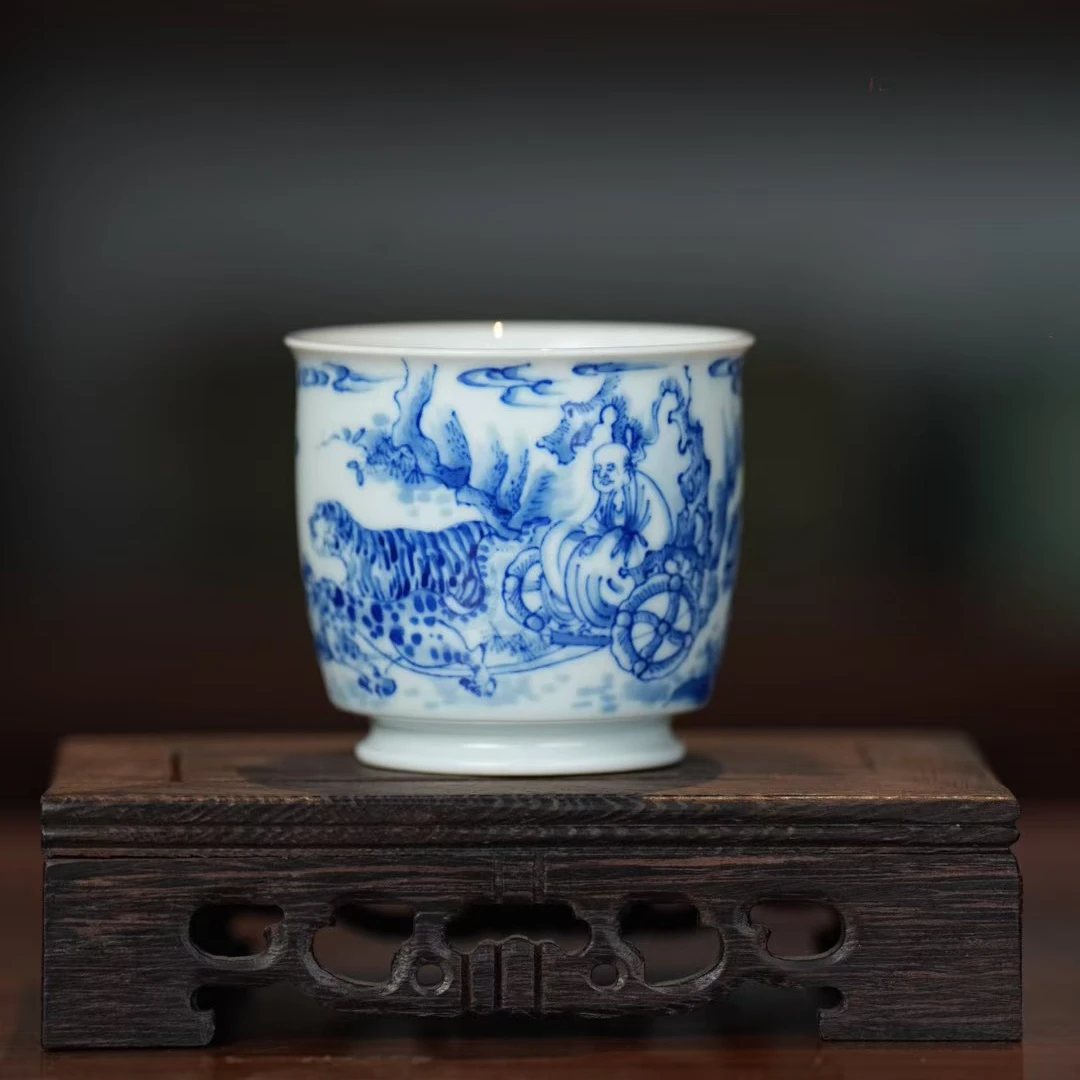 占春生窑丨陶瓷主人杯鬼谷子直口杯110ML景德镇瓷器