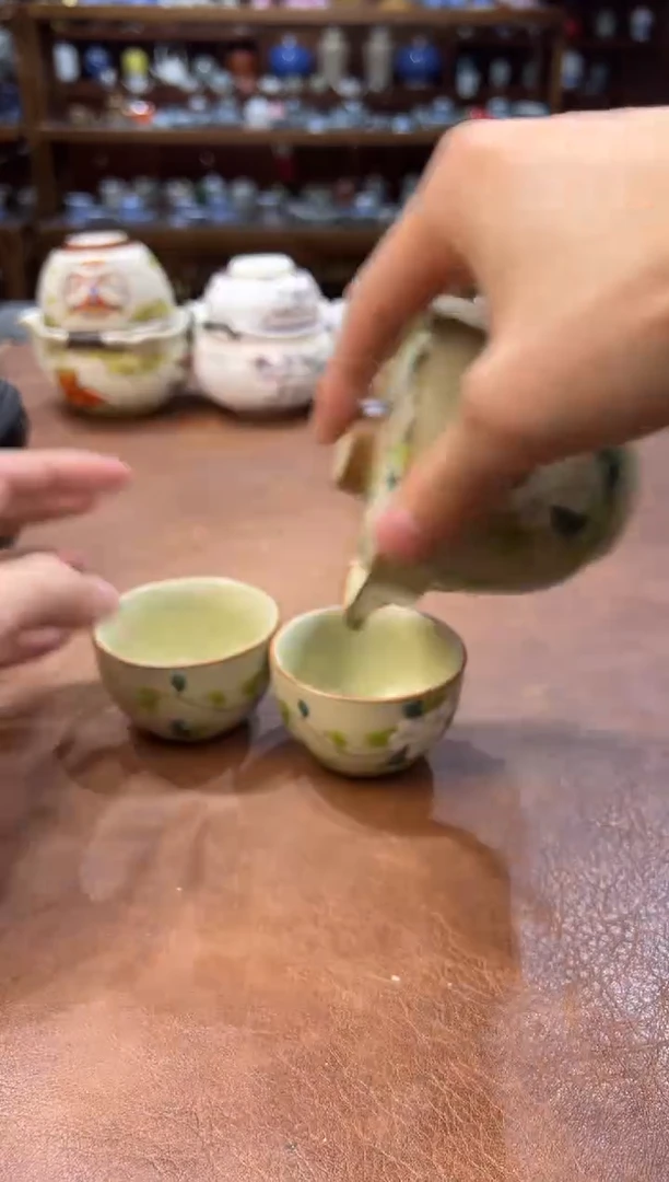 真的很便宜超好看会开片的旅行茶具