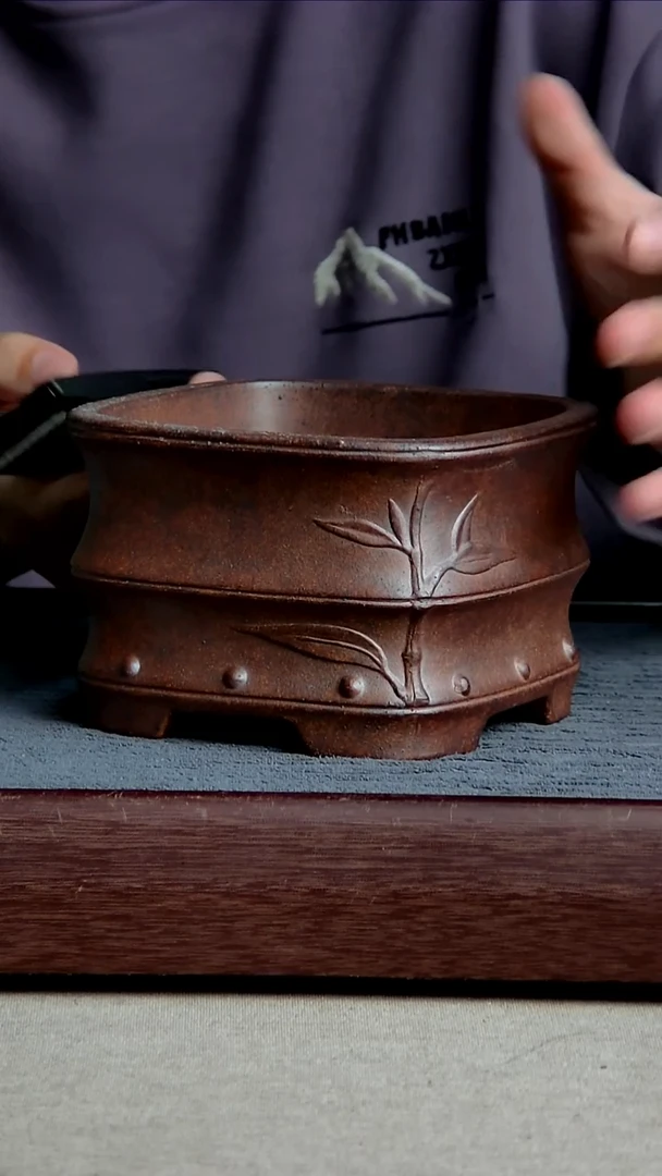 紫砂花盆12.5*8内径紫砂花盆