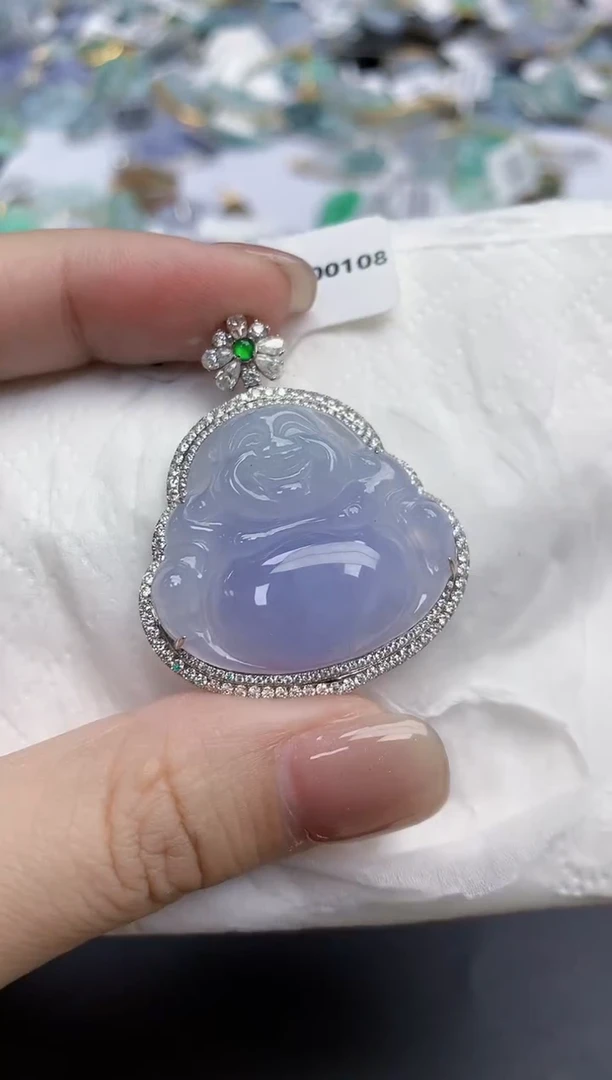 【闪购商品】翡翠颈饰18K金镶嵌天然缅甸翡翠A货
