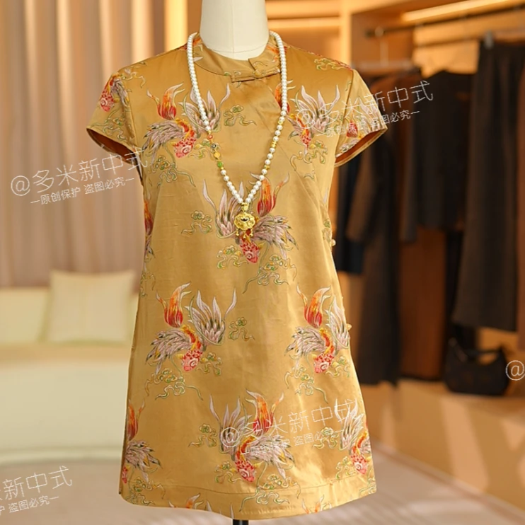 【锦鲤】  2025年春夏款新款花色新中式斜门襟马甲C2680