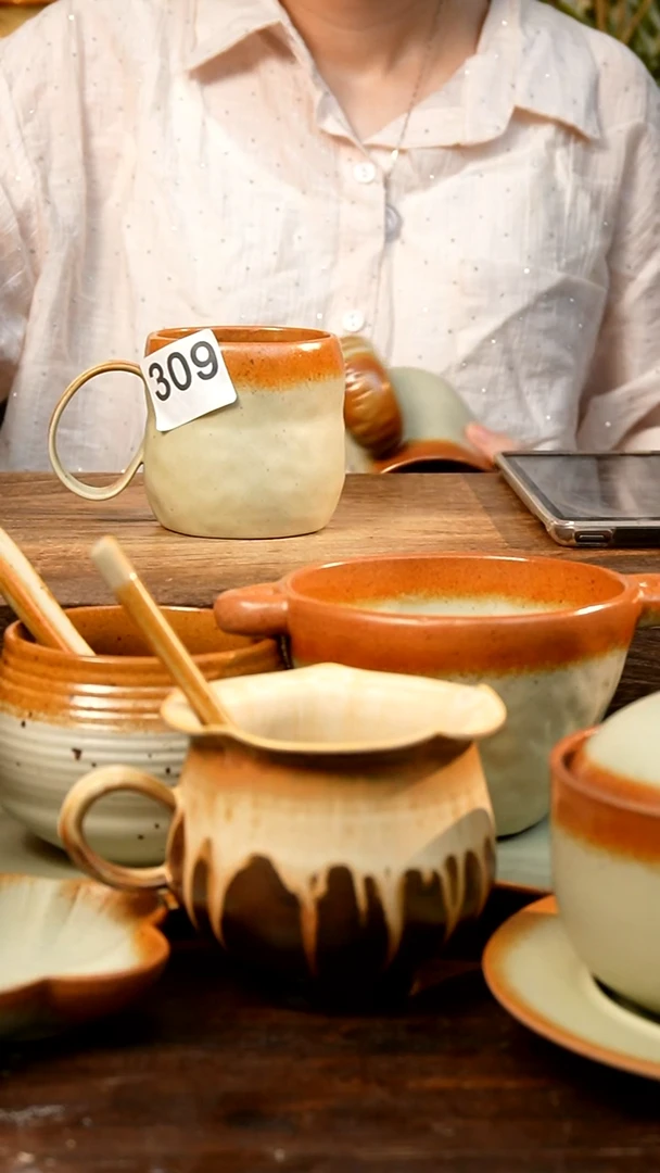 盘 高颜值粗陶餐具限时抢购