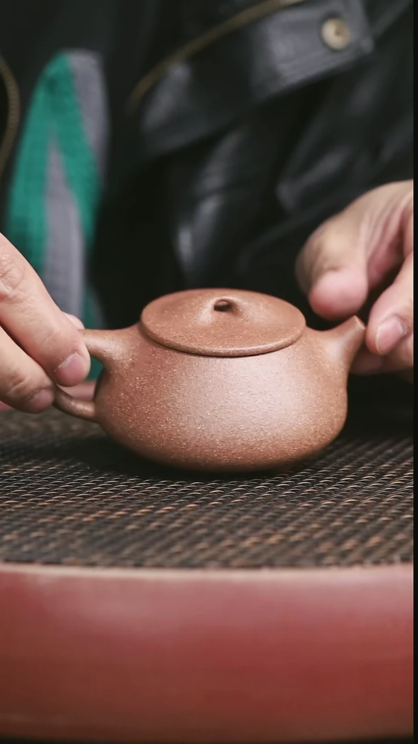 茶壶紫砂19号桃花泥景州石瓢180CC