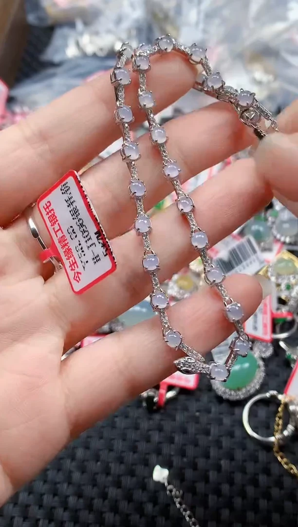 银S925镶嵌戒指翡翠天然A货缅甸翡翠