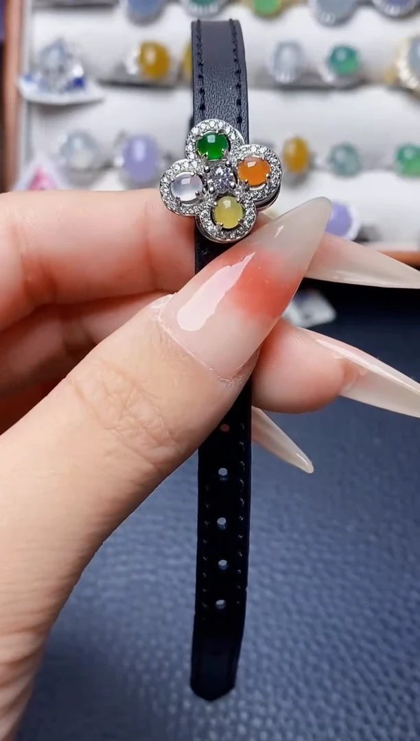 银S925镶嵌戒指翡翠1010