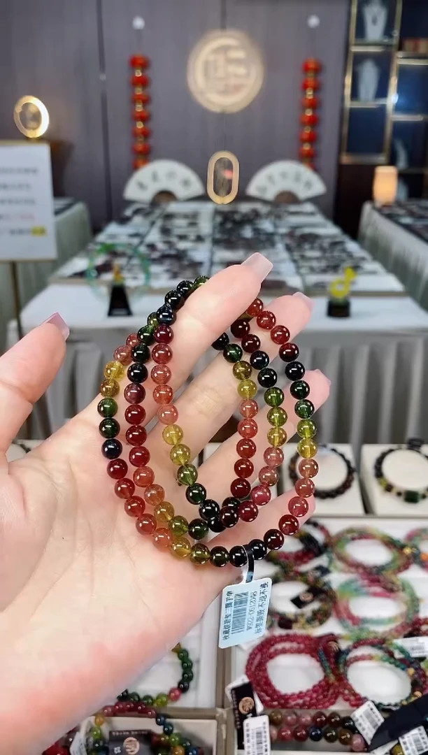 未镶嵌老矿碧玺三圈手串6mm+碧玺hon多样性发货一条