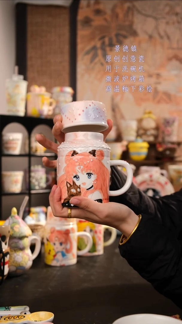 摆件陶旺的可以陶瓷手工手绘设计师款