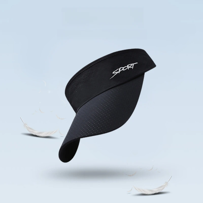 夏季空顶帽大头围帽子防紫外线遮阳运动轻薄速干魔术贴无顶太阳帽