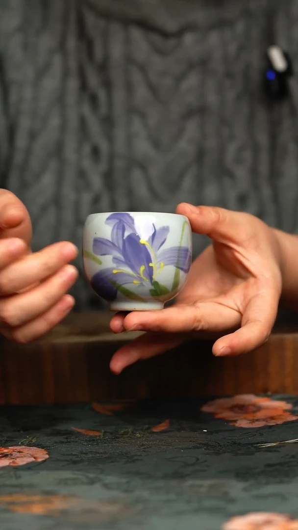 杯釉下彩手工手绘同款陶器
