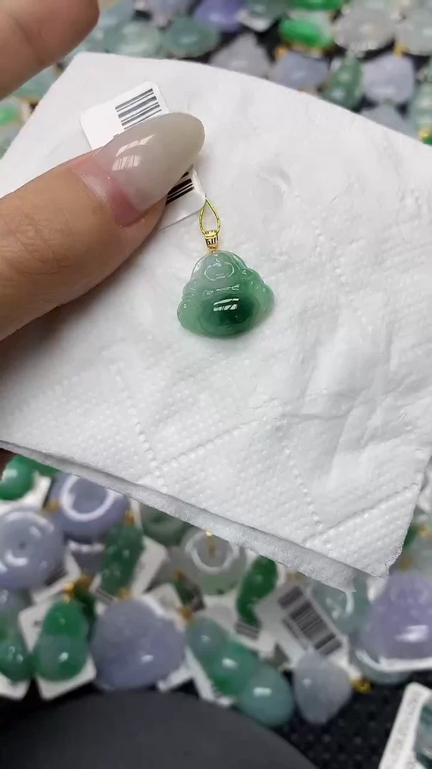 颈饰18K金镶嵌翡翠11111111111