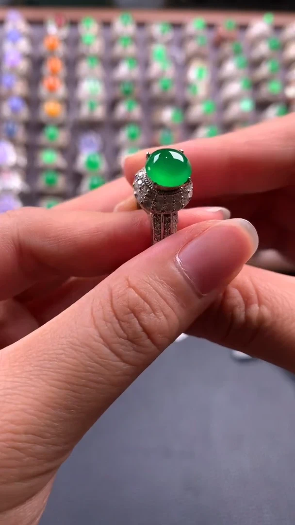 未镶嵌定制翡翠天然缅甸翡翠戒面10.28