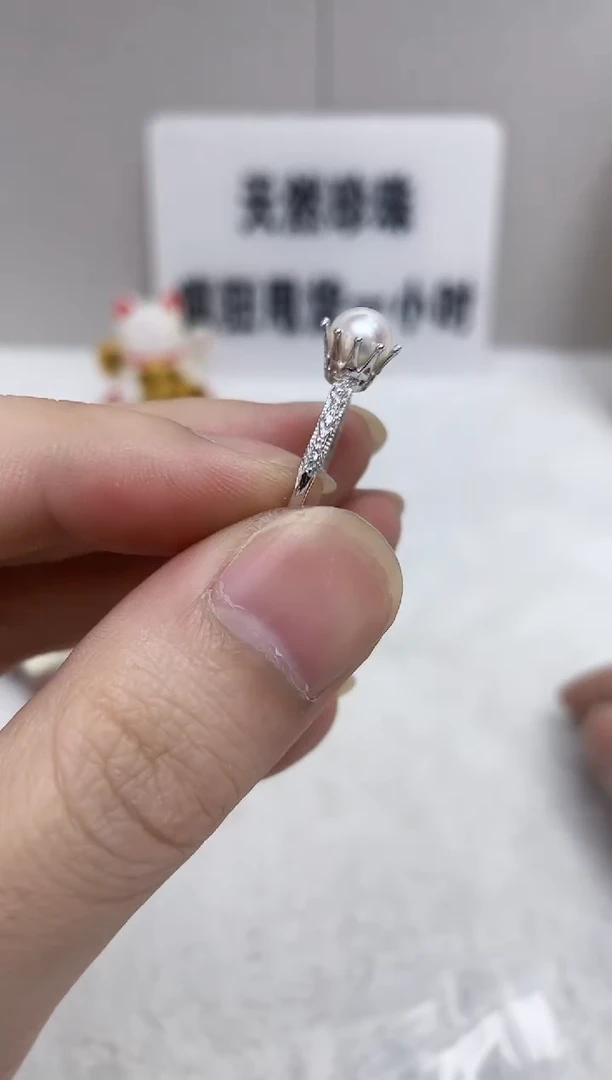 银S925镶嵌戒指海水珍珠