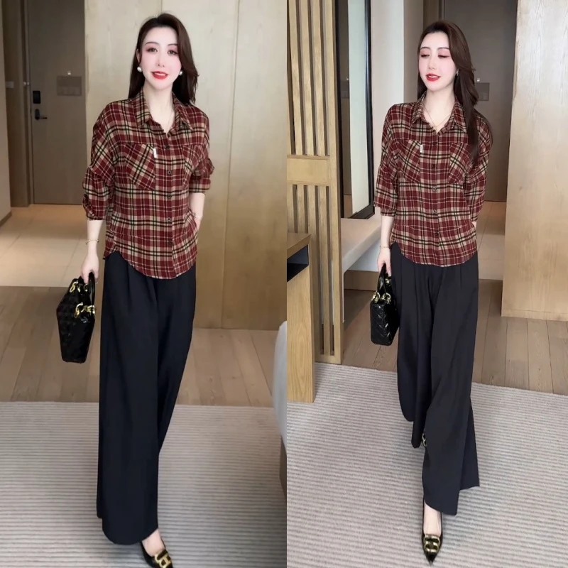 20225年春季新款减龄格子衬衫穿搭洋气时尚休闲气质格子衬衣外套