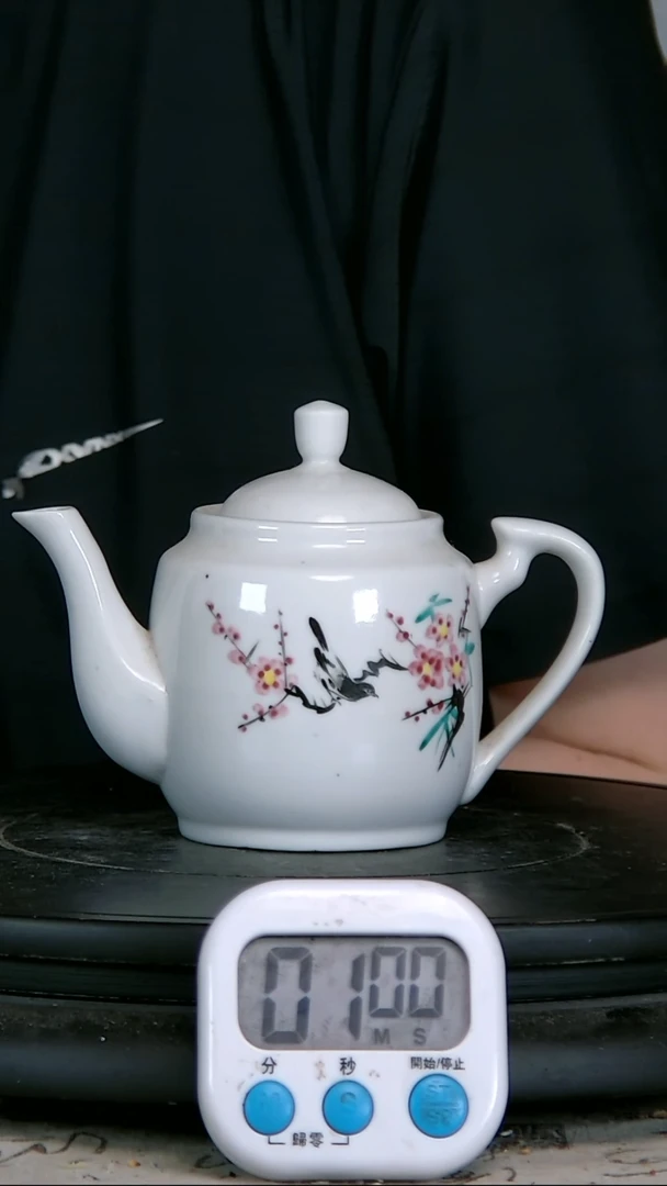 粉彩精绘花鸟图壶