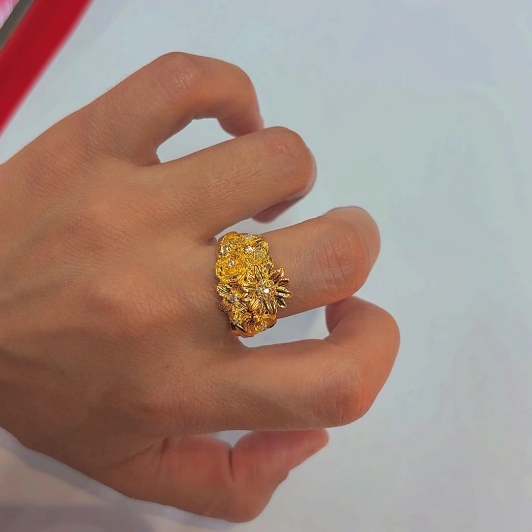 足银戒指 足银戒指 最新款戒指 نازۇك قاپلىما ئالتۇنلىرى 324