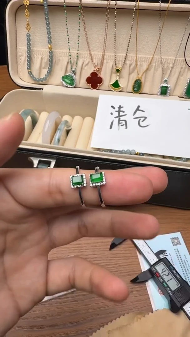 银S925镶嵌戒指翡翠戒指