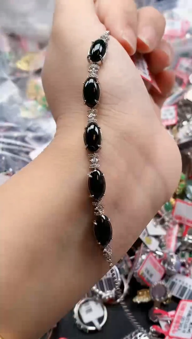 银S925镶嵌戒指翡翠天然A货缅甸翡翠