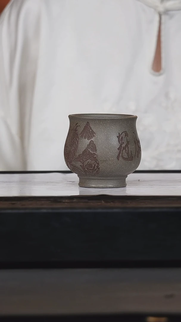 茶壶紫砂紫砂周边主人杯 冠上