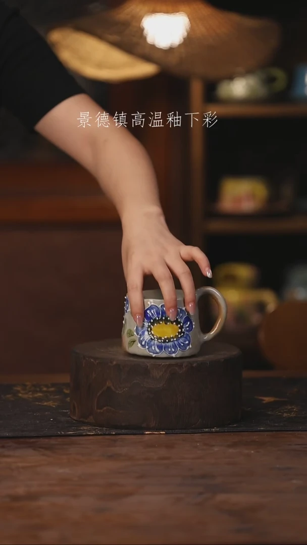 陶瓷景德镇高温釉下手绘陶瓷066
