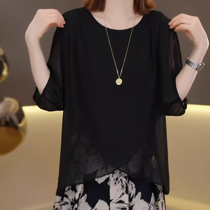 夏天透气短袖T恤女2025年夏季新款时尚百搭显瘦上衣C5649