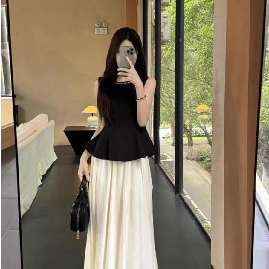 【小个子定制】2025夏季小个子重工钉珠无袖上衣#1213