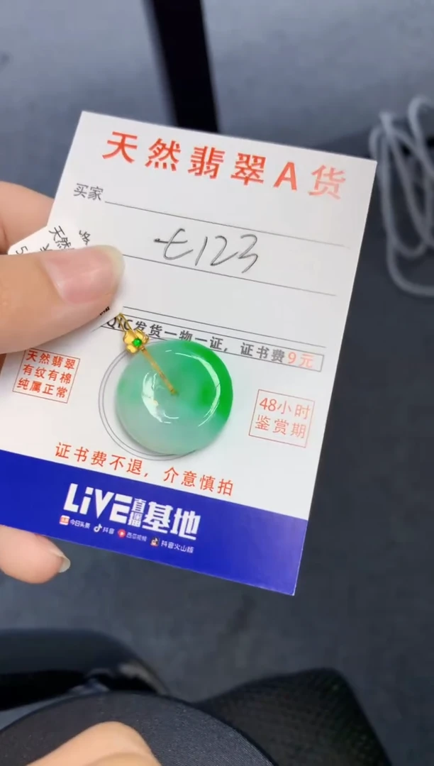 颈饰18K金镶嵌翡翠天然缅甸A货翡翠