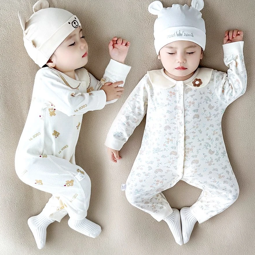 婴儿春秋长袖连体衣新生儿衣服秋装宝宝爬服超萌洋气外出哈衣时尚