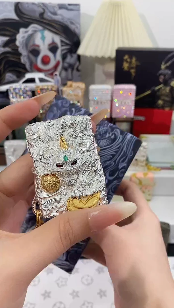 铜银玉貔貅打火机