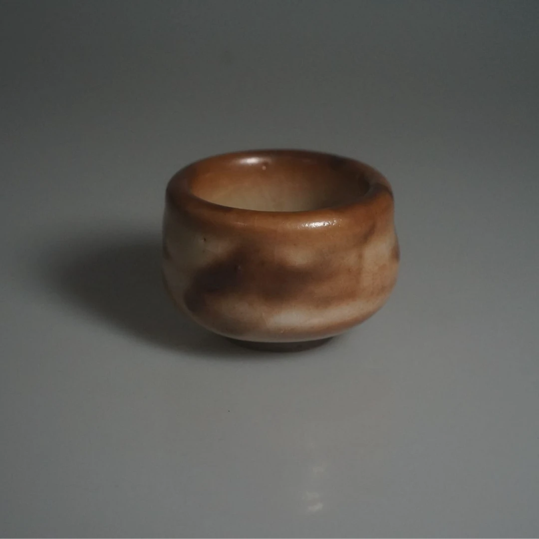 未名窑志野螺纹杯75ml景德镇陶瓷茶杯男女泡茶专用主人杯新款高端