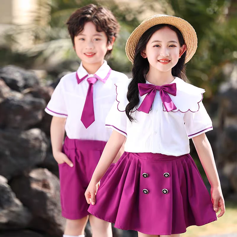 B011学院风玫红色套装男女款(身高➕20拍)