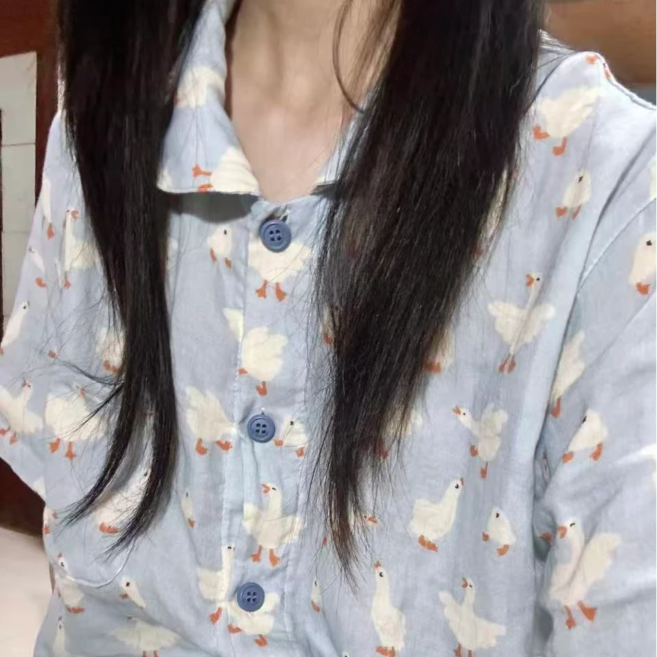 【孤品睡衣】长袖长裤短袖短裤双层纱磨毛全棉家居服