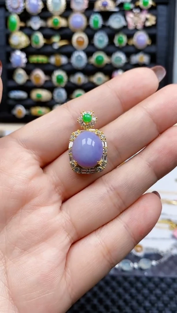 银S925镶嵌戒指翡翠琳*酱291