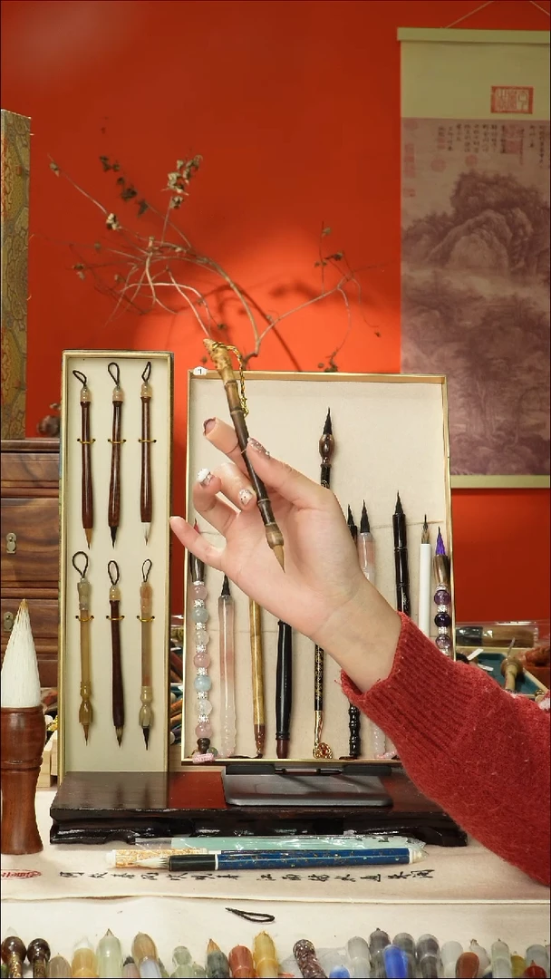 328号闪孤品高货毛笔链接 清水试笔 蘸墨不退