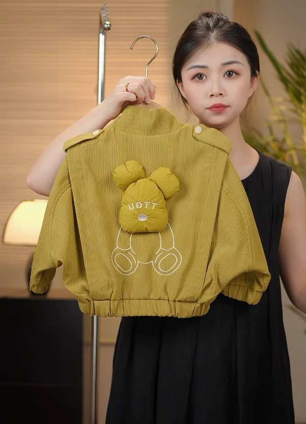 【现货】2025春秋款新品儿童洋气刺绣可爱玩偶外套35255