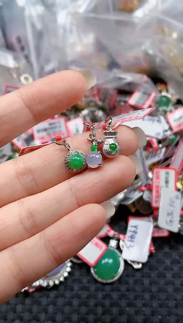 银S925镶嵌戒指翡翠天然A货缅甸翡翠