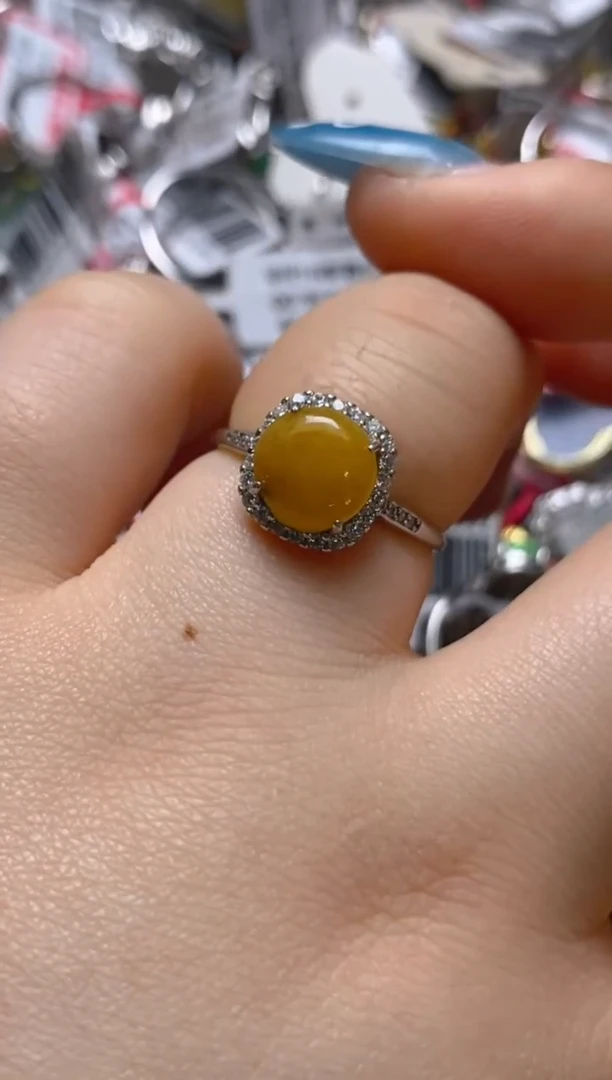 银S925镶嵌戒指翡翠百内无证书