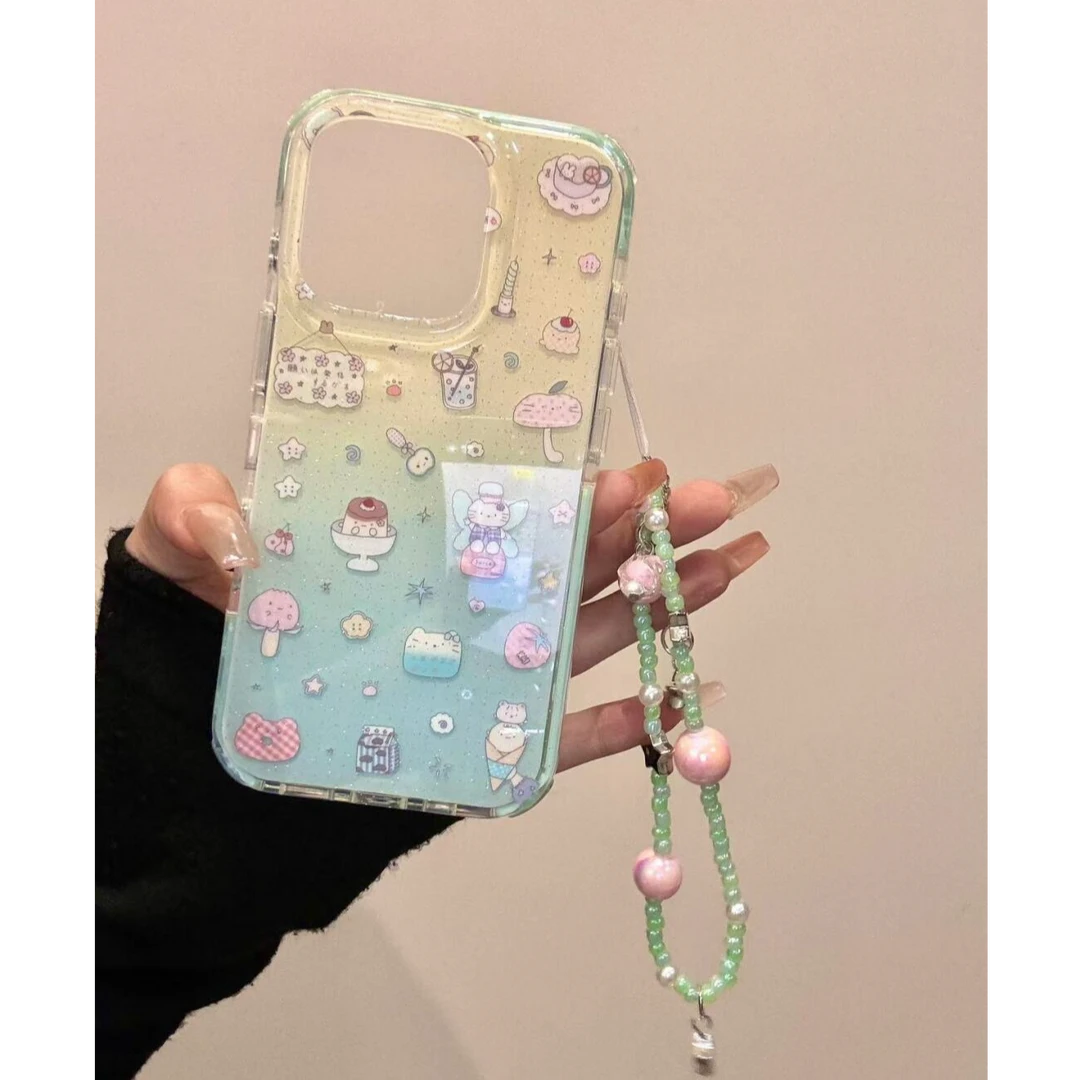 黄绿渐变卡通适用苹果手机壳华为vivo小米荣耀oppo红米一加软防摔