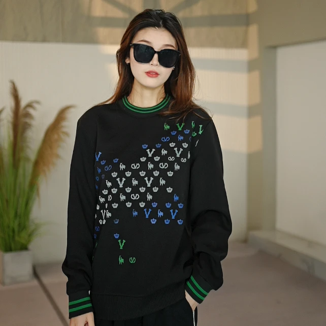 VANGOUHILL/梵高希秋冬加绒加厚字母印花修身版时尚百搭欧货男装M