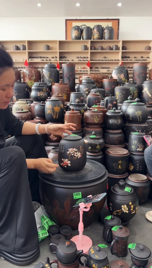 完品茶叶罐 无顶 彩填  015