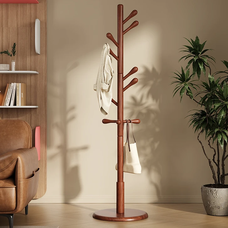 卧室专用挂衣架实木衣帽架落地立式单杆挂衣架室内挂衣服简易架子