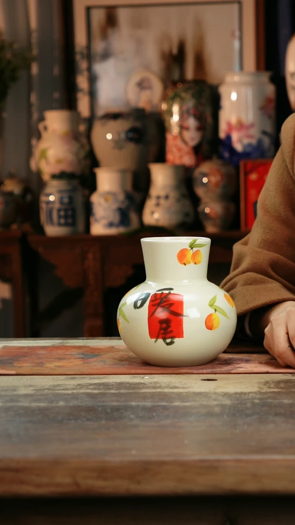 【闪购商品】瓷片景德镇纯手工釉下彩精品花瓶