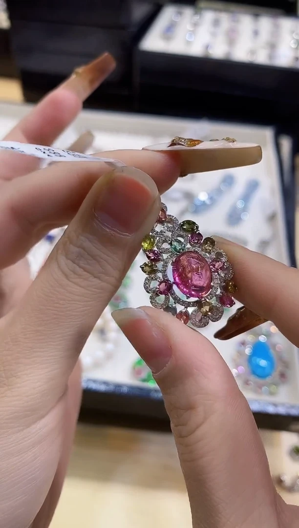 吊坠(不含链)银S925镶嵌碧玺楚楚珠宝中古甄选不退换