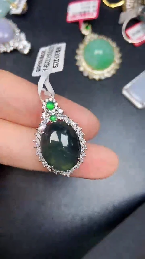银S925镶嵌戒指翡翠3840