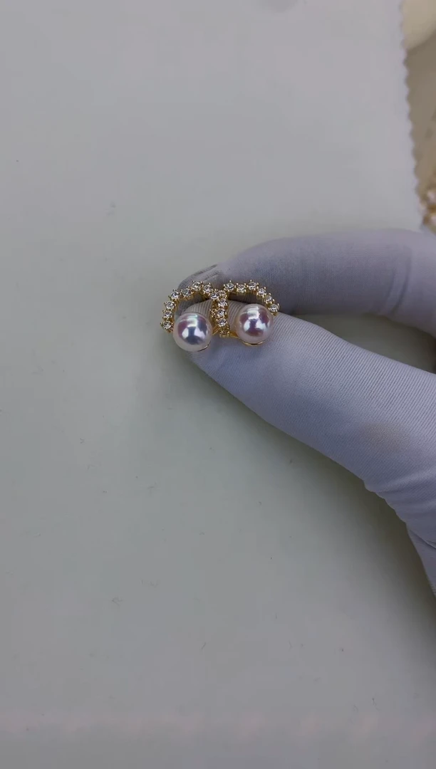 银S925镶嵌DA海水珍珠 GD208 耳钉 8