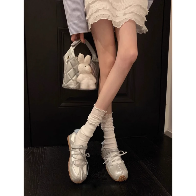 XIAKAN 内增高5cm玛丽珍女鞋2025年夏季新款休闲运动鞋芭蕾舞鞋潮