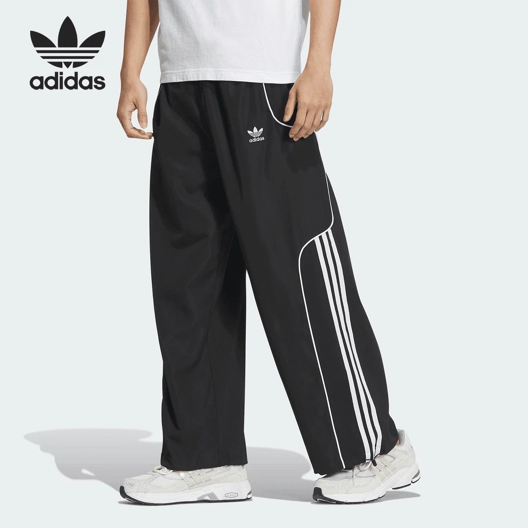 Adidas阿迪达斯三叶草男裤2025新款运动休闲宽松长裤阔腿裤JE3478