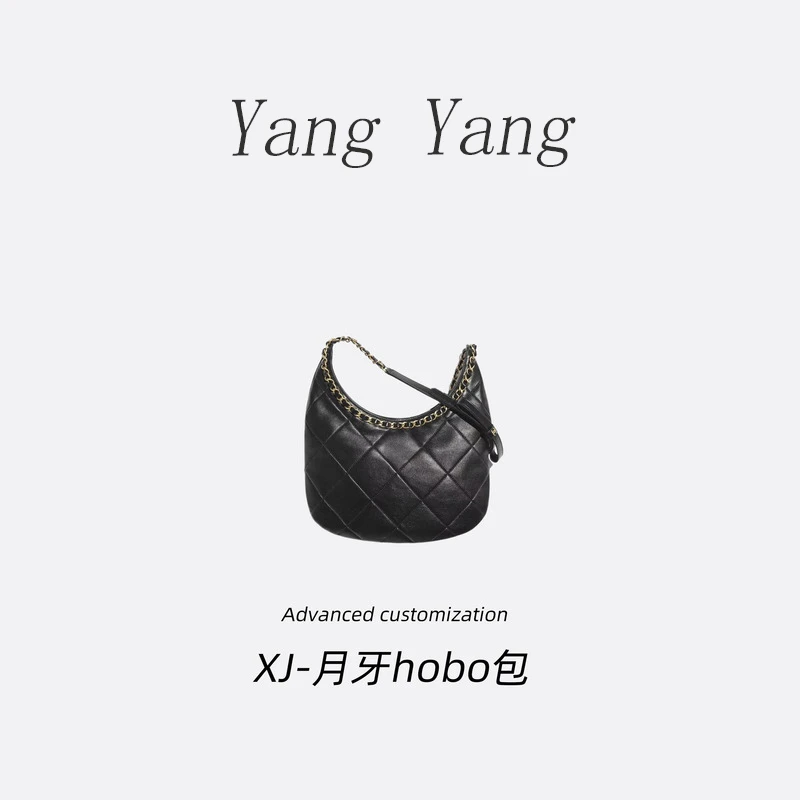 【羊羊女包】黑色 月牙hobo 经典斜挎包手提包单肩A6001