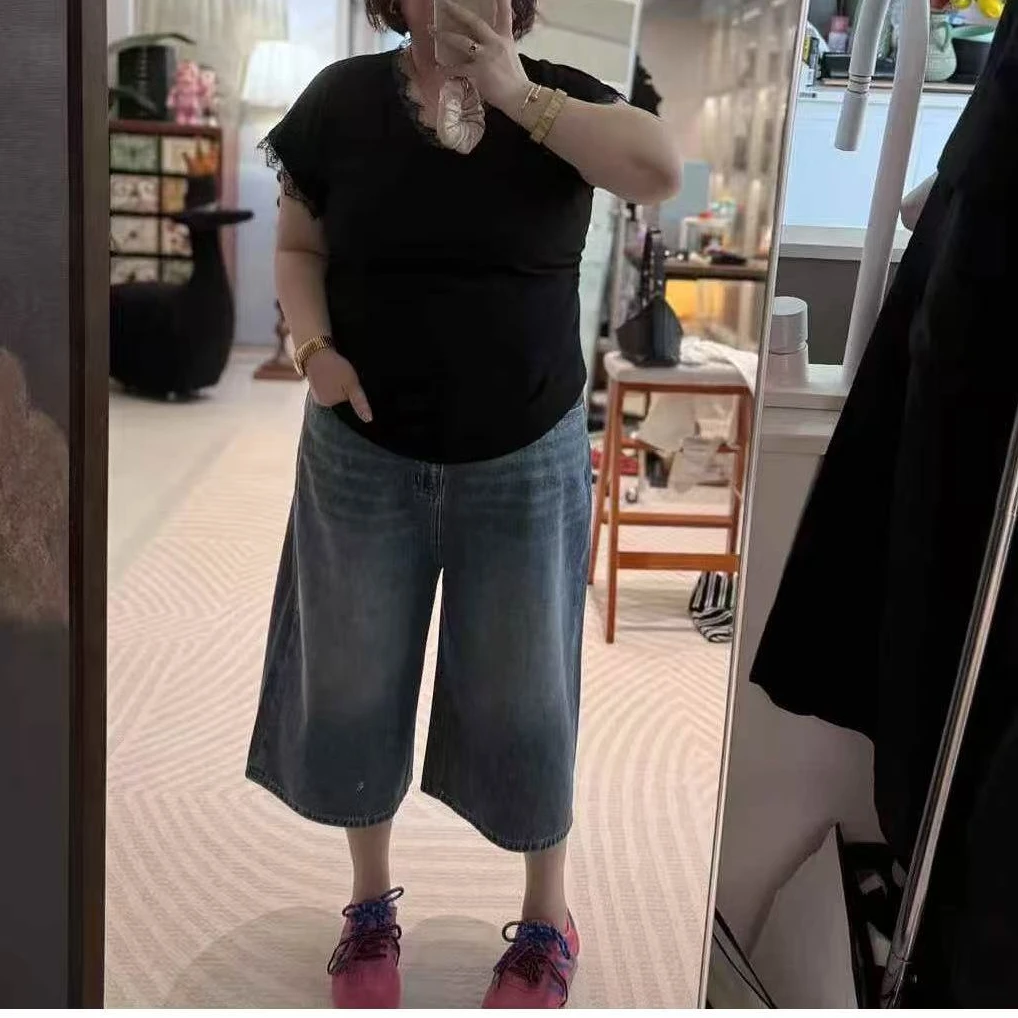 Meet遇见-夏季定制版七分牛仔裤